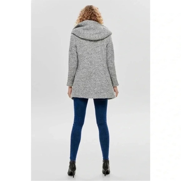 Size S Only Onlsedona Boiled Wool Grey Winter Jacket Coat - Picture 3 of 11
